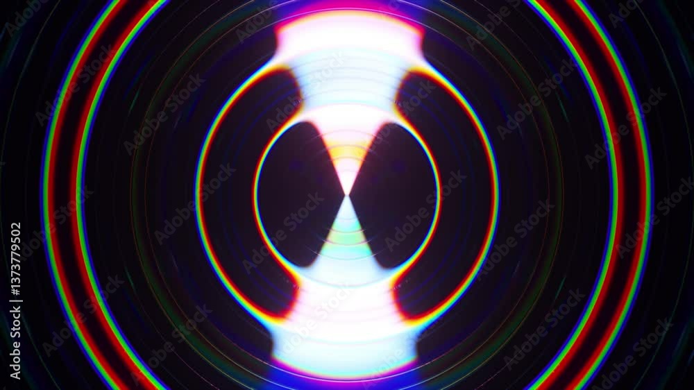 Poster colorful concentric circles expand and contract, creating a mesmerizing visual effect with chromatic