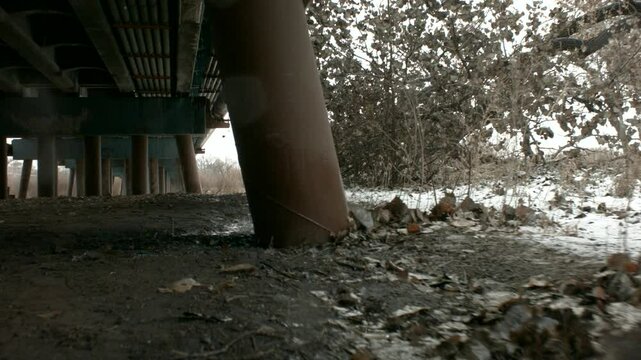 Under Bridge Dolly in rain