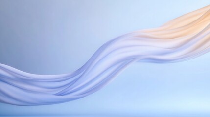 Flowing fabric in soft pastel colors creates serene and dynamic