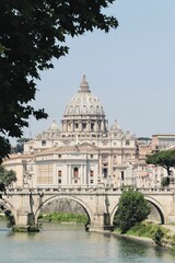 Fototapeta premium St. Peter's Basilica and Sant'Angelo Bridge in Rome.
