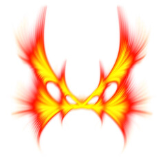 glowing fractal fantasy red  fire wing