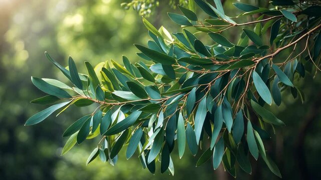 Branch of eucalyptus tree