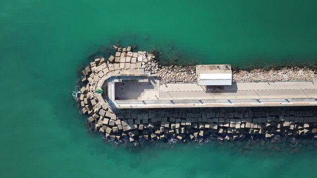 Faro del Grao en el Puerto de Gandia, Valencia, Comunidad Valenciana