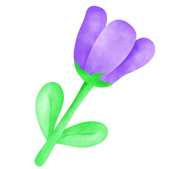 Tulip Purple Cute drawing.