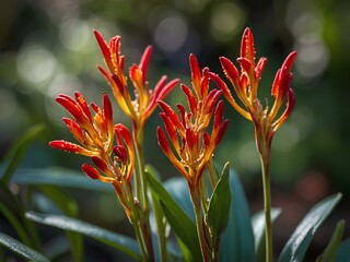 Unveil the Fascinating Charm of the Kangaroo Paw Flower: A Bold, Colorful Blossom with a Unique Shape and Rich Cultural Significance, Revered for Its Adaptability and Iconic Australian Appeal