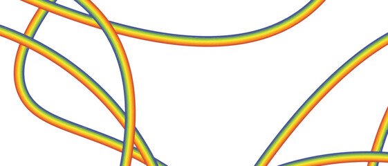 Abstract rainbow gradient element with lines and waves. Vector illustration of background