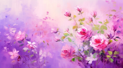 Obraz premium Pastel roses blooming in soft hues create a tranquil floral art piece for any space