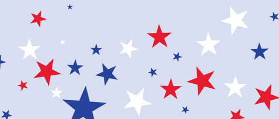 Abstract US flag color star element isolated on transparent background. Vector illustration of background.