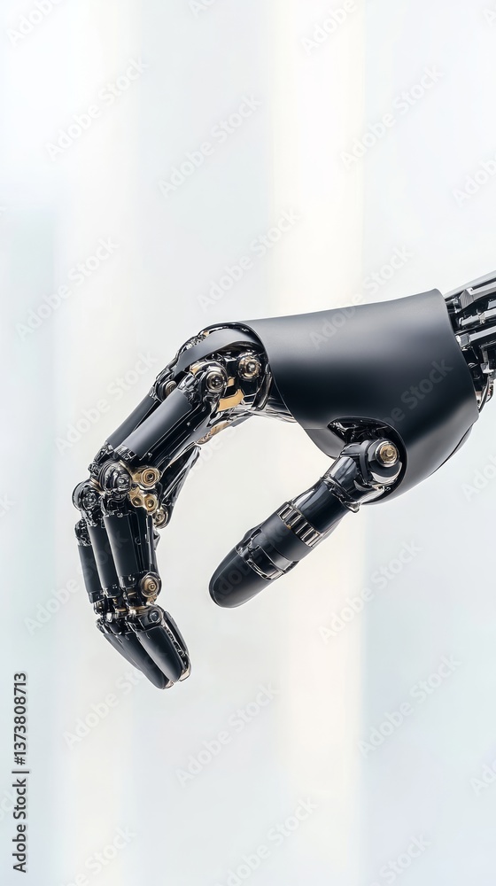 Poster exploring the integration of robotic hands in daily tasks showcasing advancements in ai technology i