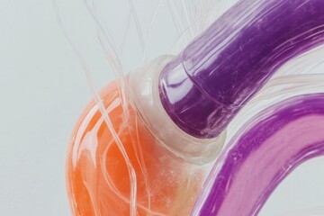 Colorful abstract design showcasing intertwined glass tubes in v