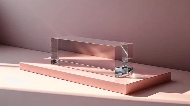 a thick rectangular clear acrylic plastic placed on a surface