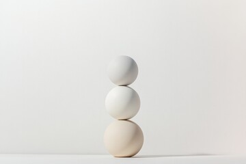 Stacked spheres create harmony, showcasing minimalism and balanc
