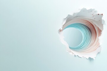 Torn paper reveals swirling pastel layers, creating mesmerizing