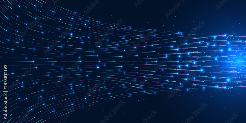 Poster big data the lines that rise simultaneously represent the use of technology to store, process, and a