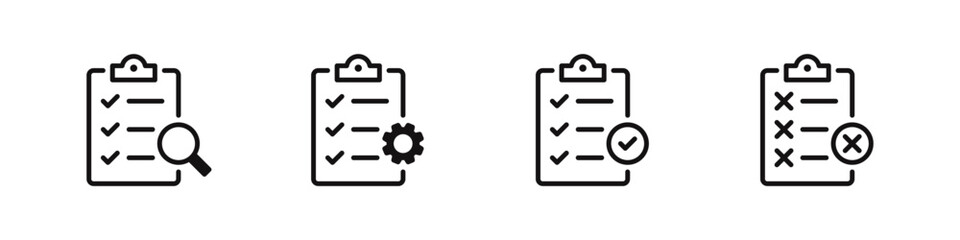 Warning sign. Dangerous electrical voltage icon. Vector illustration.Clipboard icons set. Checkmarks, quality check, check list, todo plan with tasks, checkbox form and survey. Vector illustration.