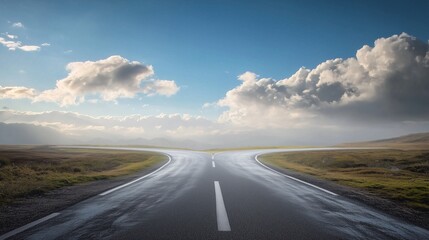 A forked road under a vast sky symbolizes life choices and transitions.