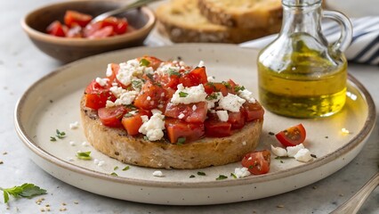 Dakos - Traditional Greek Appetizer with Olive Oil