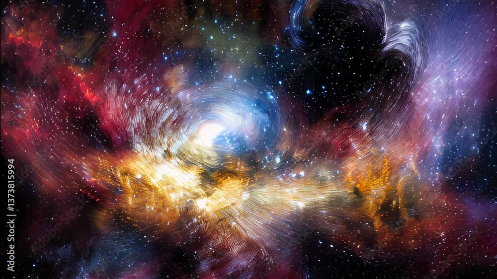 Poster discover vibrant cosmic wonders in an abstract space backdrop of colorful stellar formations