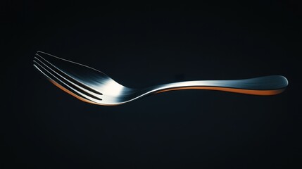 Elegant dining utensil on a dark backdrop featuring refined silverware detail