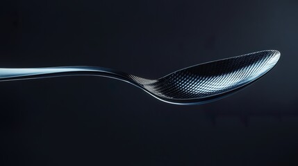 Sleek textured spoon with a mesmerizing surface against a dark background