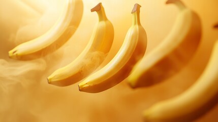 Chromatic yellow spectacle featuring ripe bananas in a visually striking gradient