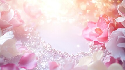 Dreamy floral background with soft pastel colors and elegant ornament