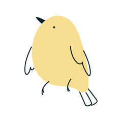 Cute yellow bird. Perfect for spring and nature designs.