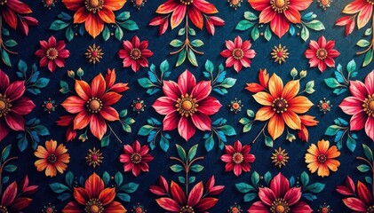 Intricate floral damask pattern in rich jewel tones , vines, texture