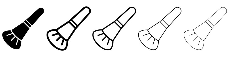 Fototapeta premium Makeup brush icon. Set of black makeup brush icons. Linear symbols of makeup brush. Editable stroke. Vector illustration.