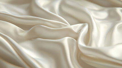Obraz premium Elegant ivory fabric with flowing folds, creating a smooth, luxurious, and gently undulating surface.