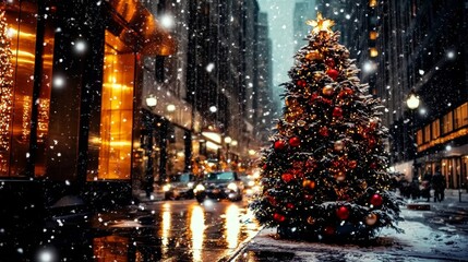 New York City Christmas Spirit Captured on a Winter Night