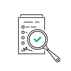 outline magnifying glass with scrutiny symbol