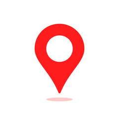 red abstract pinpoint icon for geolocation