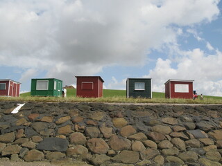 Badehäuschen an der Nordsee