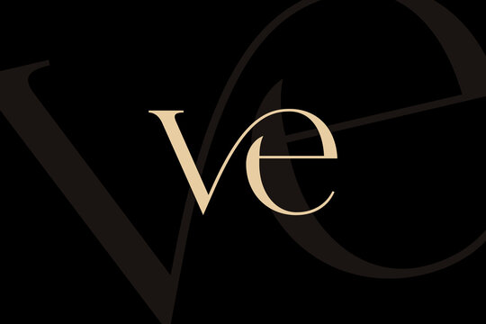 VE or EV letter logo icon design. Classic style luxury initials monogram.