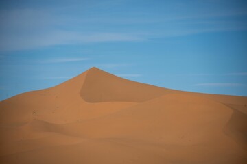 Desert Sand Dune Under Blue Sky