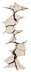 Obraz premium PNG Cracked and broken beige concrete pieces