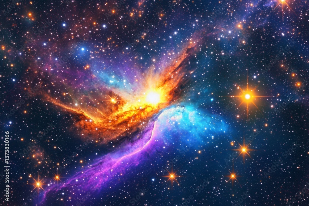 Wall mural mesmerizing nebula and starlight create a fantastical blue cosmic backdrop.