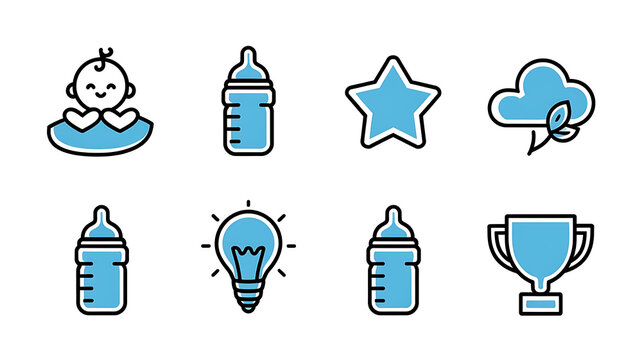 Baby icons depict infancy, nurturing, growth, and potential, symbolizing new beginnings.