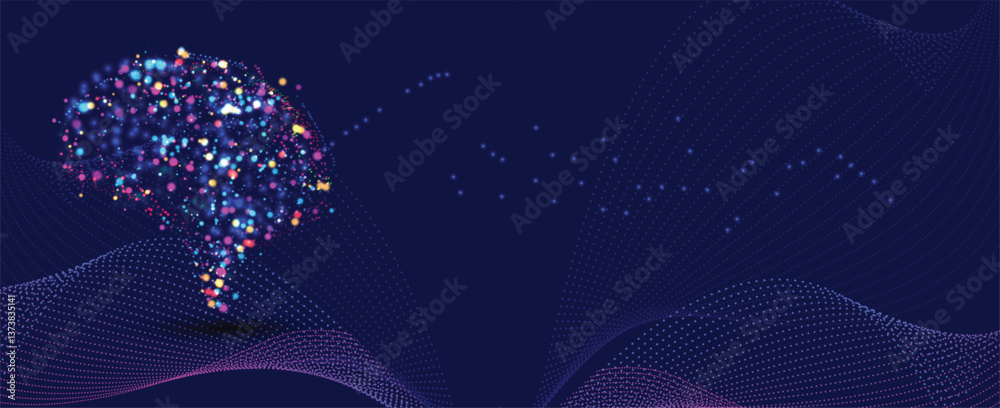 Wall mural artificial intelligence brain concept. abstract technology background