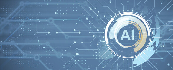 Artificial Intelligence brain concept. Abstract technology background