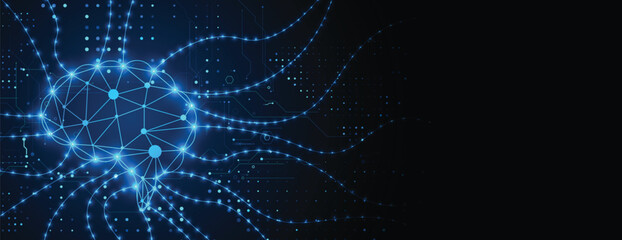 Artificial Intelligence brain concept. Abstract technology background