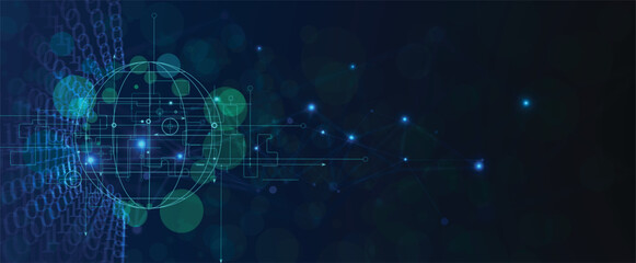 Artificial Intelligence brain concept. Abstract technology background