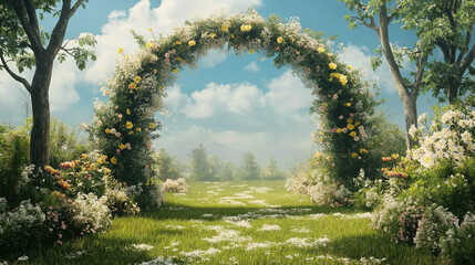 beautiful wedding arch in nature
