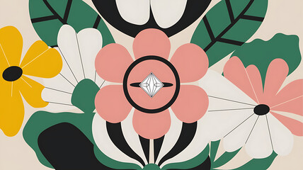 Abstract floral bouquet design perfect for a spring-themed graphic