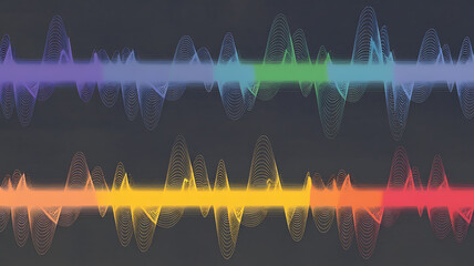 Colorful abstract audio waveform graphic