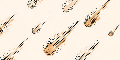 Hand-drawn stylized meteor shower pattern