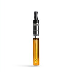 Obraz premium Vape Cart. Isolated Cannabis Vape Cart with THC & CBD Technology on White Background