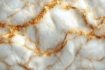 Marble surface with golden veins displaying intricate patterns highlighted by light in a bright setting
