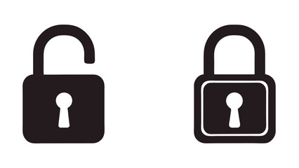 Open and Closed Padlock Icons – High-Quality Security and Access Control Symbol for Digital and Privacy Concepts